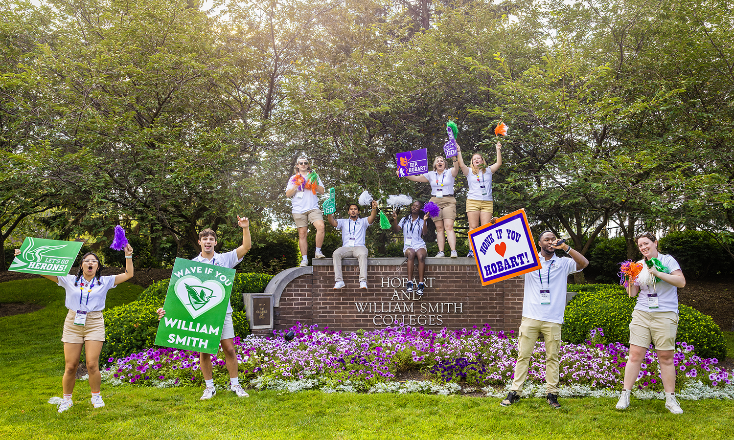 students cheering at Orientation