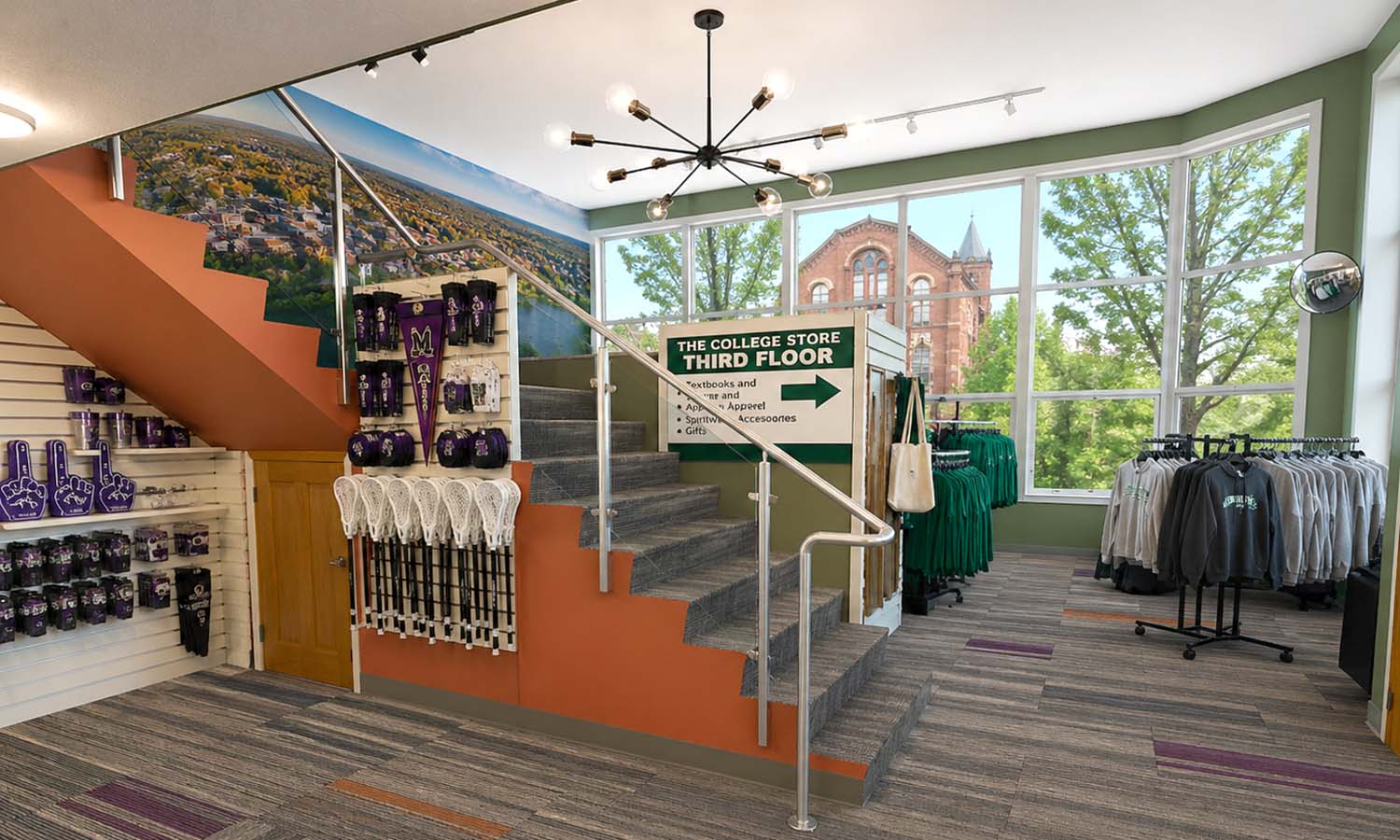 An interior rendering of the HWS Campus Store.