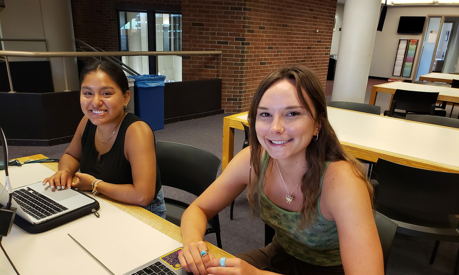 Garcia and Griffis in the library