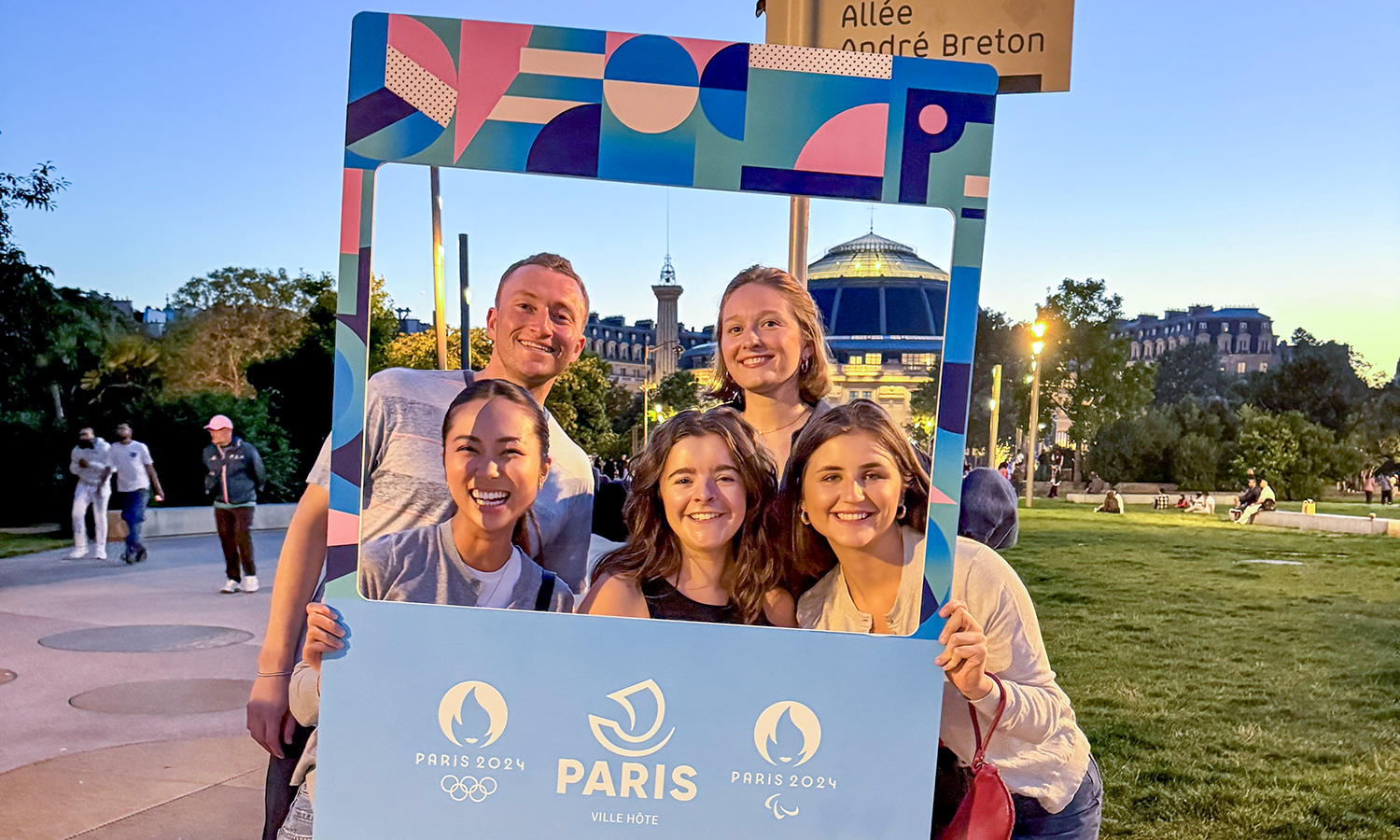 Grapshi (top, right) and her team in Paris, France.