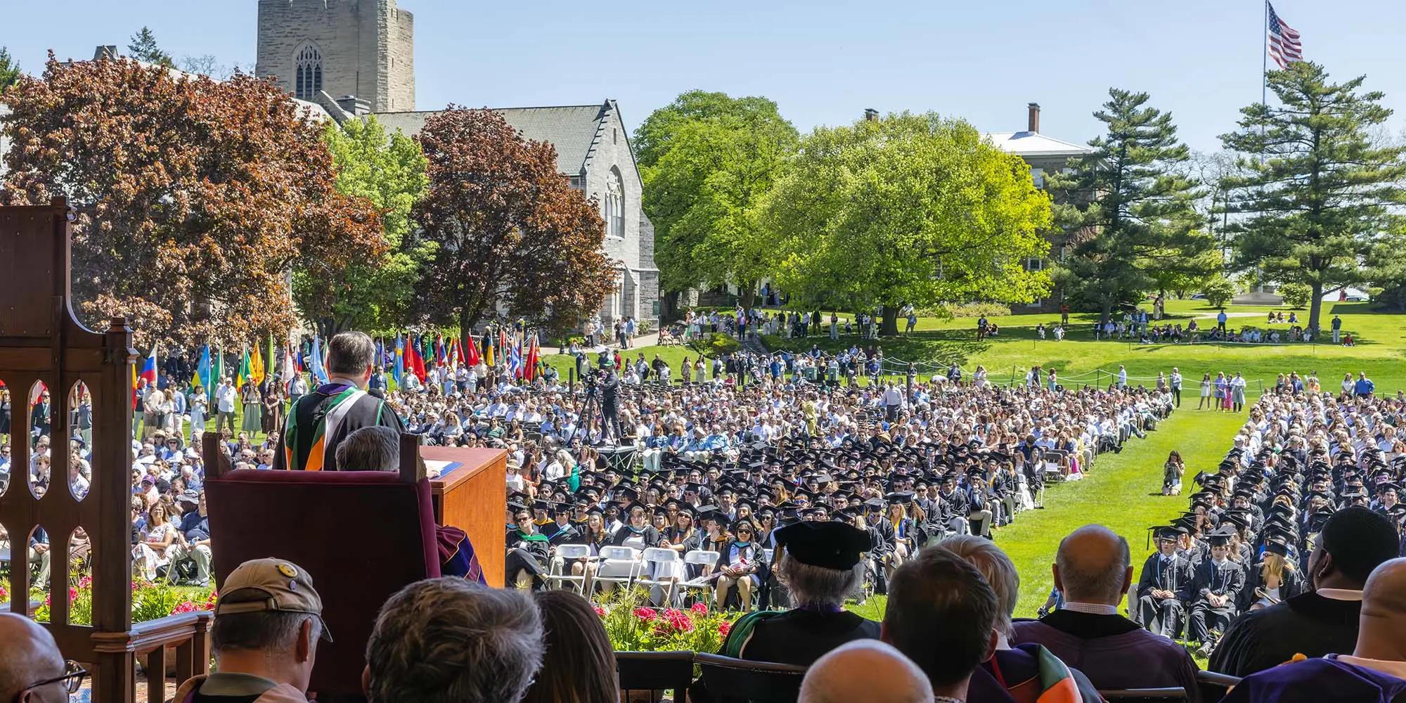 Commencement ceremony view from podium