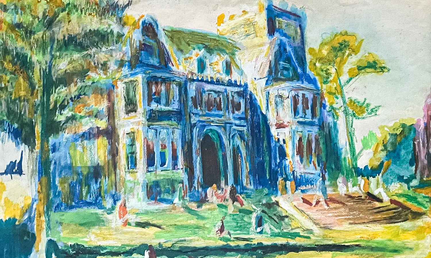 Painting by Michael Rawlins of Coxe Hall, 1980