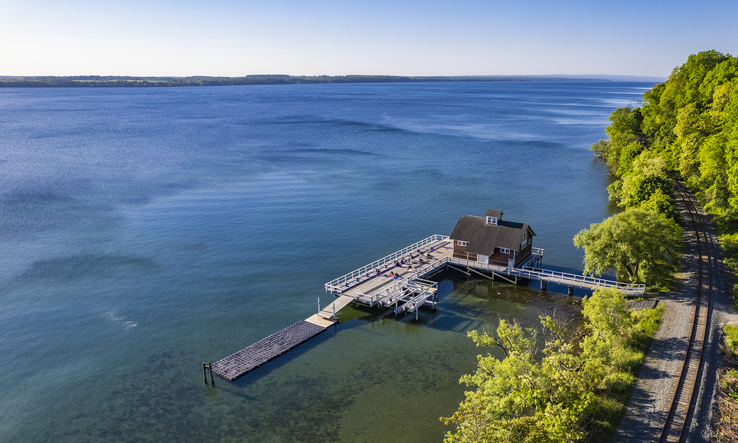 aerial of the boathouse