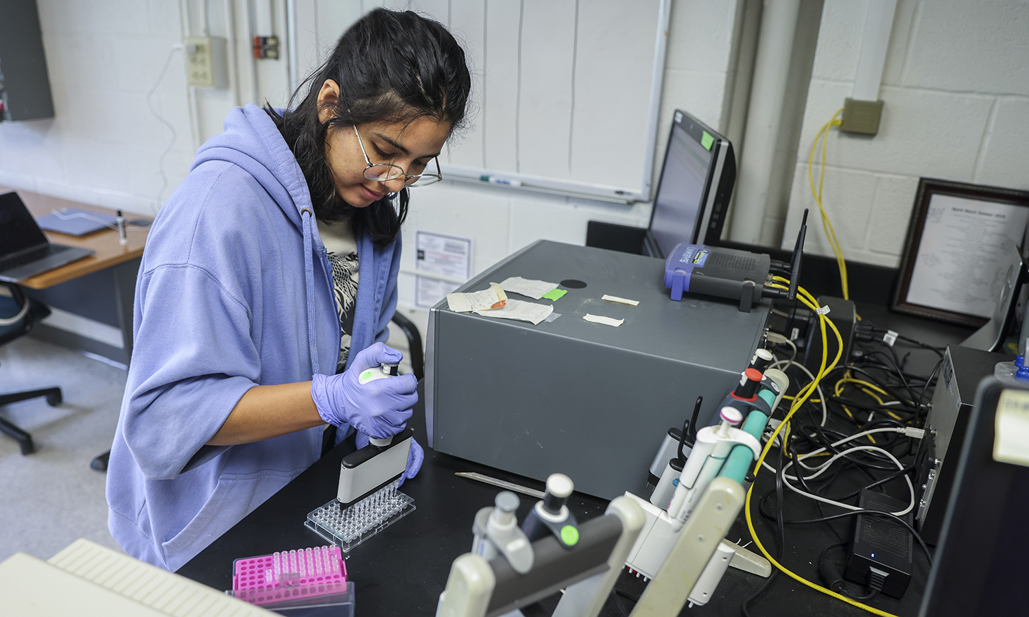 In this special edition of This Week in Photos, we explore the scientific research our students undertake through the mentorship of faculty. This summer, Genesis Rosario ’24 studied the enzyme glutamate dehydrogenase which lies at the branch point of protein and sugar metabolism in our bodies.