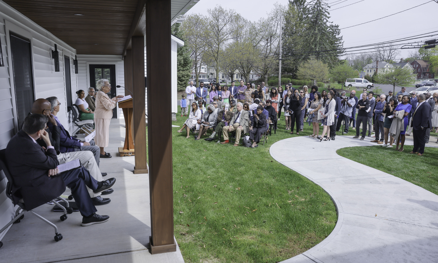 During the official dedication of Adams Intercultural Center, Patricia Adams, daughter of the Rev. Dr. Alger L. Adams ’32, says the opening of the center “is about the future, looking forward, and building on existing good work.”