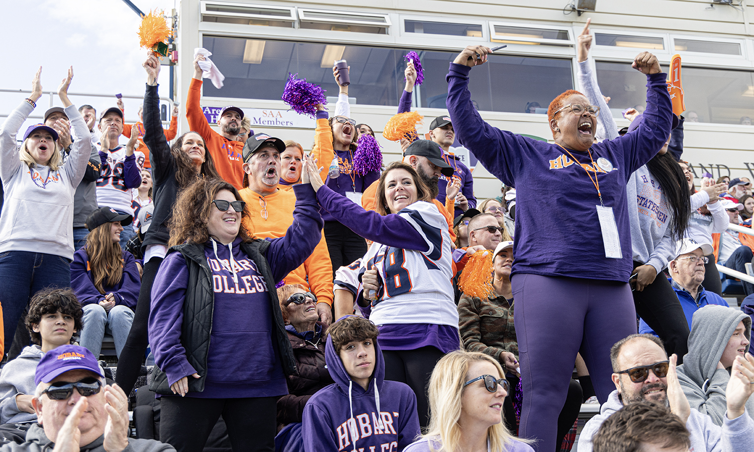 In this edition of This Week in Photos, we feature some of our favorite photos from Homecoming and Family Weekend. Here, fans celebrate a touchdown during Hobart football’s victory over St. Lawrence.