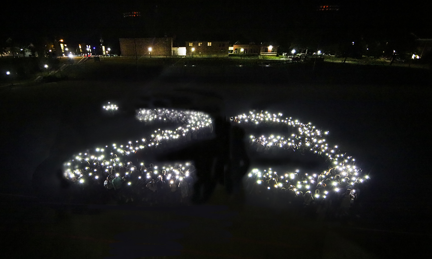 As Commencement Weekend begins, we look back at the Classes of 2023’s four-year journey at HWS. Here, students gathered for an illumination photo during Orientation.