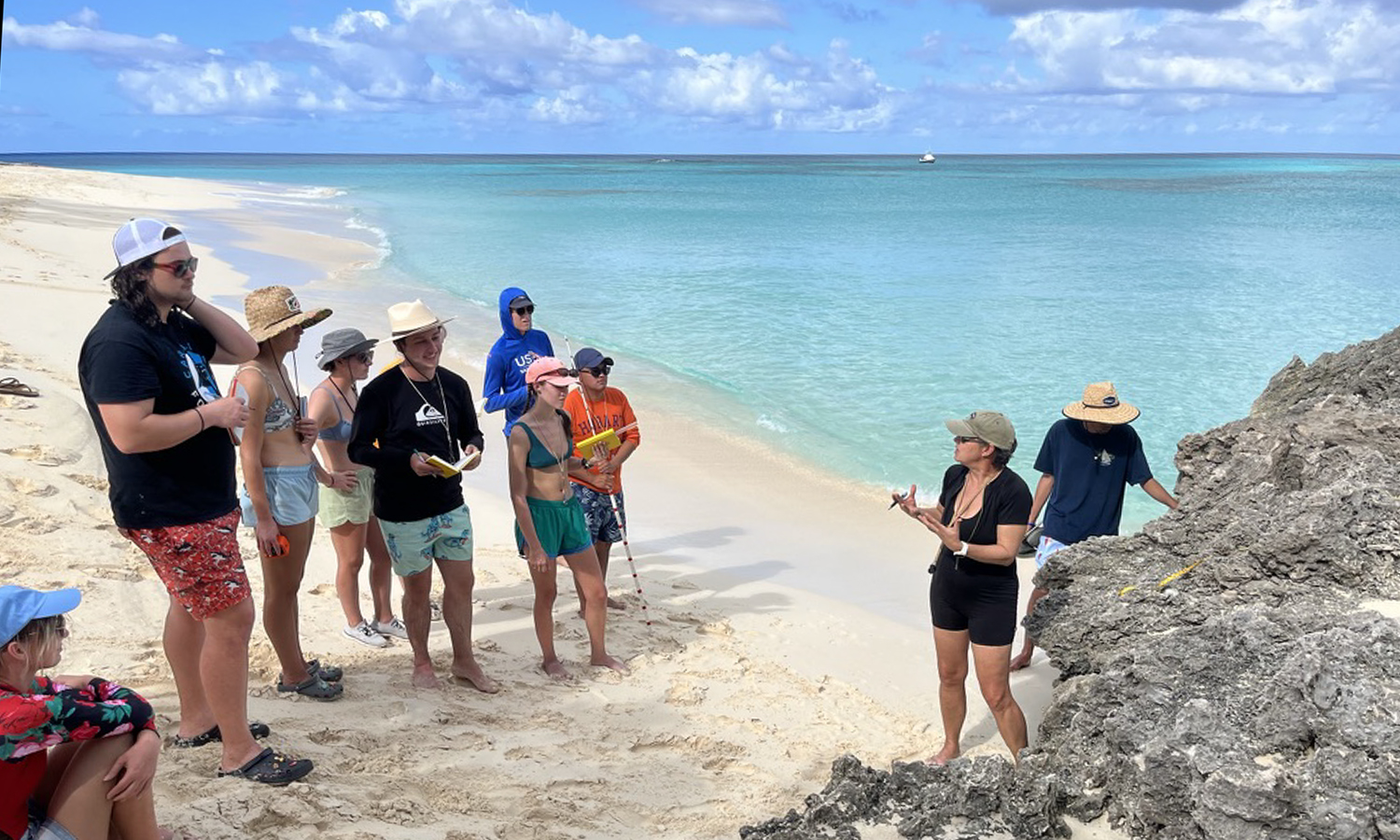 In the Bahamas, Professor of Geoscience Nan Crystal Arens leads a January-term study abroad program to study the island’s geology.
