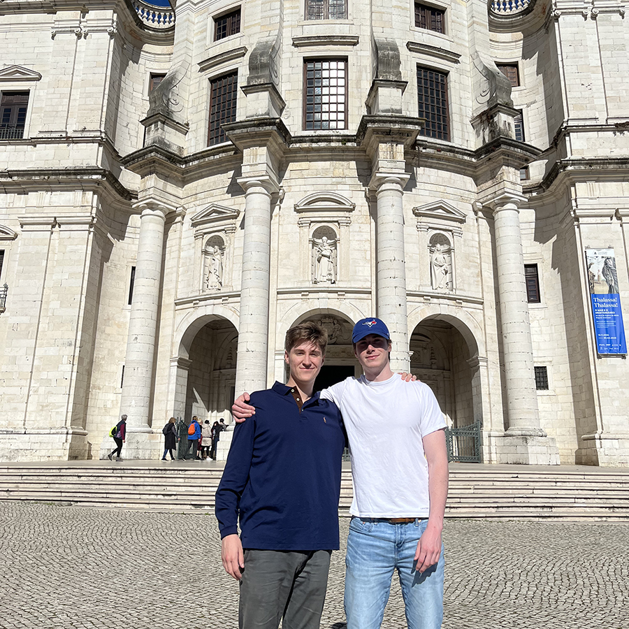 Jesse Whelan-Small ’24 and Jack Maloney ’24 study abroad in Lisbon, Portugal.