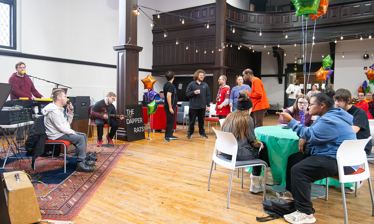 HWS Community members celebrate the College Experience Program's 20th Anniversary in Bartlett Theatre with a performance from the program’s band – The Dapper Rats. 