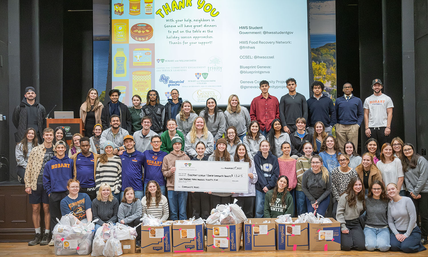 During Monday night’s student government meeting – and in collaboration with the Food Recovery Network, the Center for Community Engagement and Service Learning, and the Office of Diversity, Equity and Inclusion – students created ready-to-cook meal bags that will stock blessing boxes, sharing sheds and little free farmstands across Geneva. 