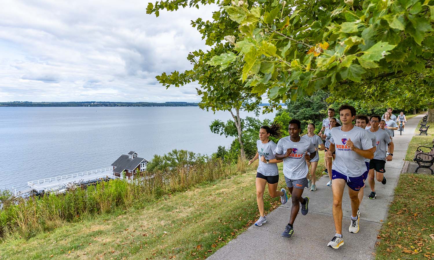 In this edition of This Week in Photos, we highlight our athletics teams that have returned to campus early in preparation for the fall season. Here, the Hobart and William Smith Cross Country teams run along Seneca Lake as they train for next Friday’s start of the 2025 cross country season opener at the Rodenbeck Invitational, hosted by St. John Fisher.