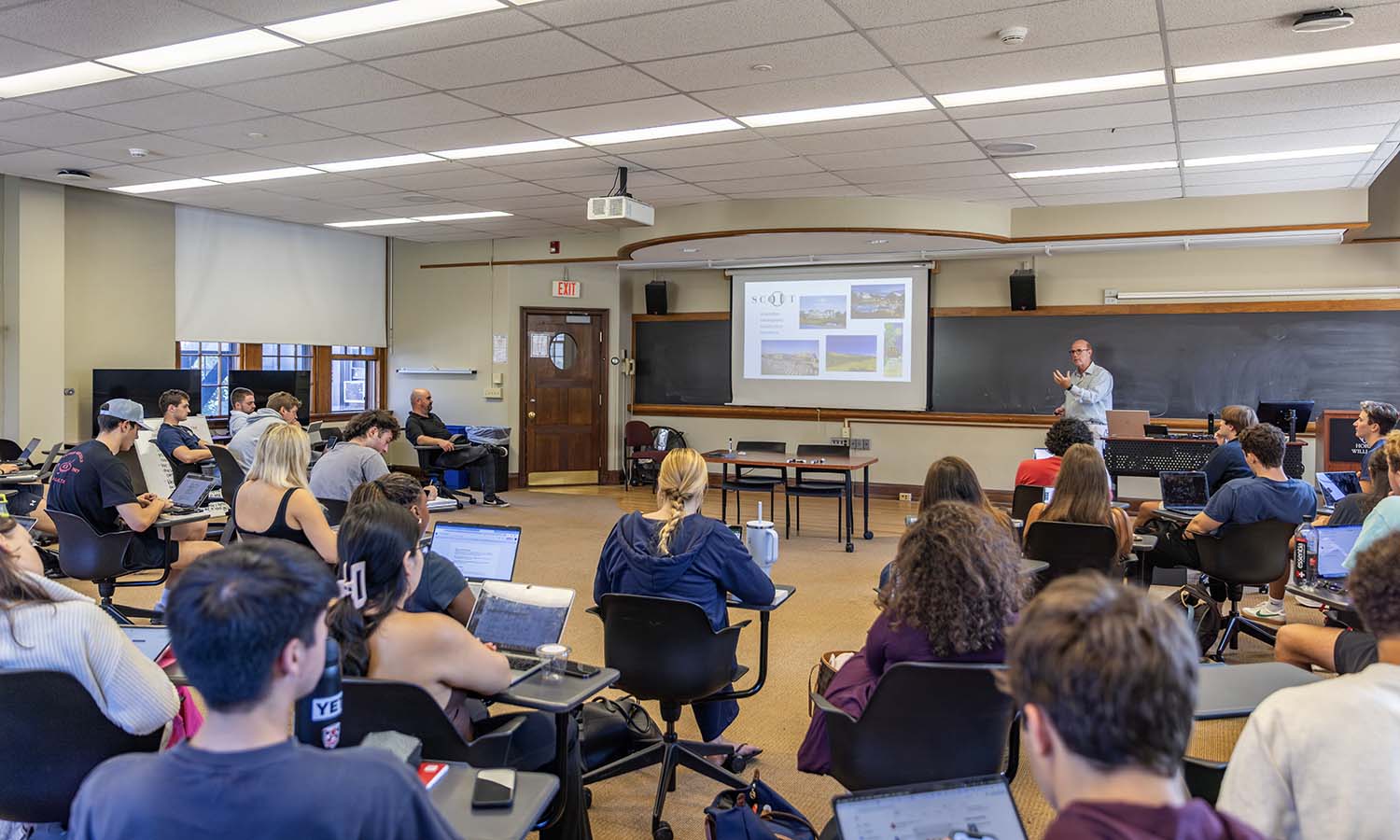 During “Social Innovation for the Entrepreneur” with Associate Professor of Business Management and Entrepreneurship Craig Talmage, HWS Entrepreneur in Residence Alan Worden ’87 speaks about his career path and new innovations he is bringing to Nantucket, Mass. 