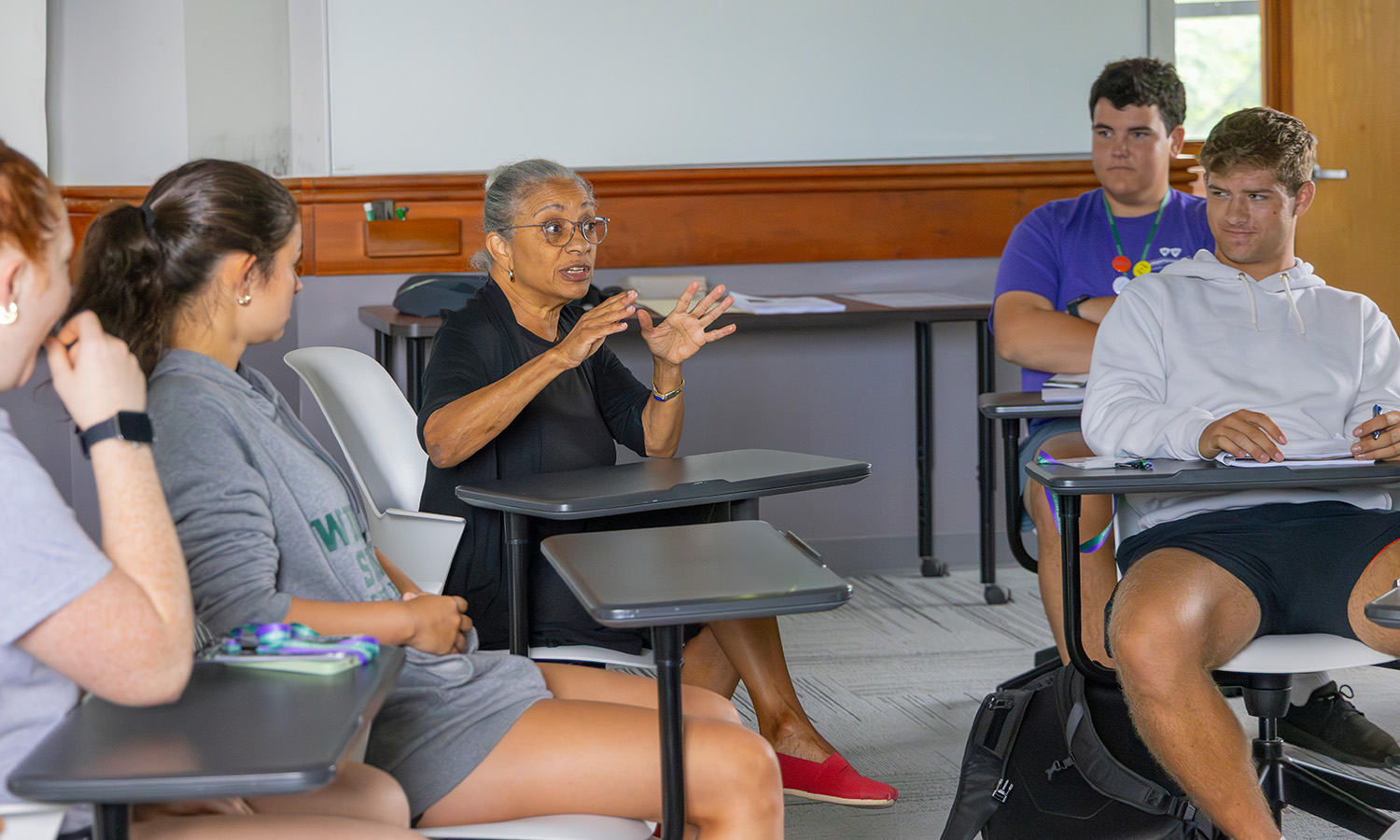 Associate Professor of History Janette Gayle discusses the Underground Railroad during the First-Year Seminar "Railroad to Freedom." 