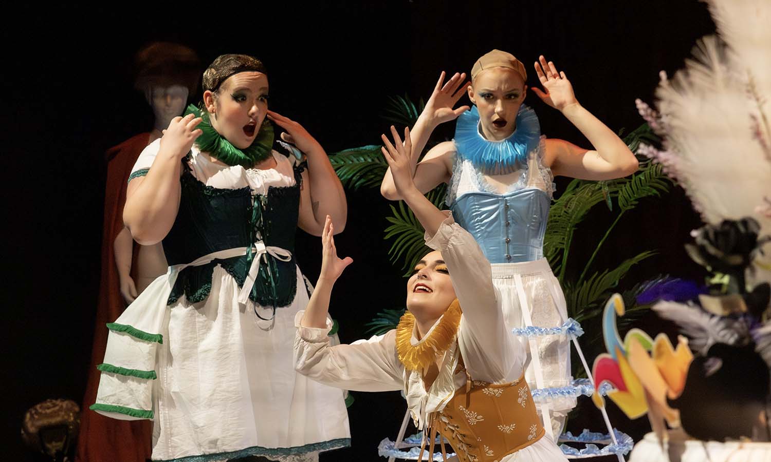 Directed by Professor of Theatre H. May, students rehearse for this weekend’s production of Virigina Woolf’s “Orlando,” adapted by Sarah Ruhl. 