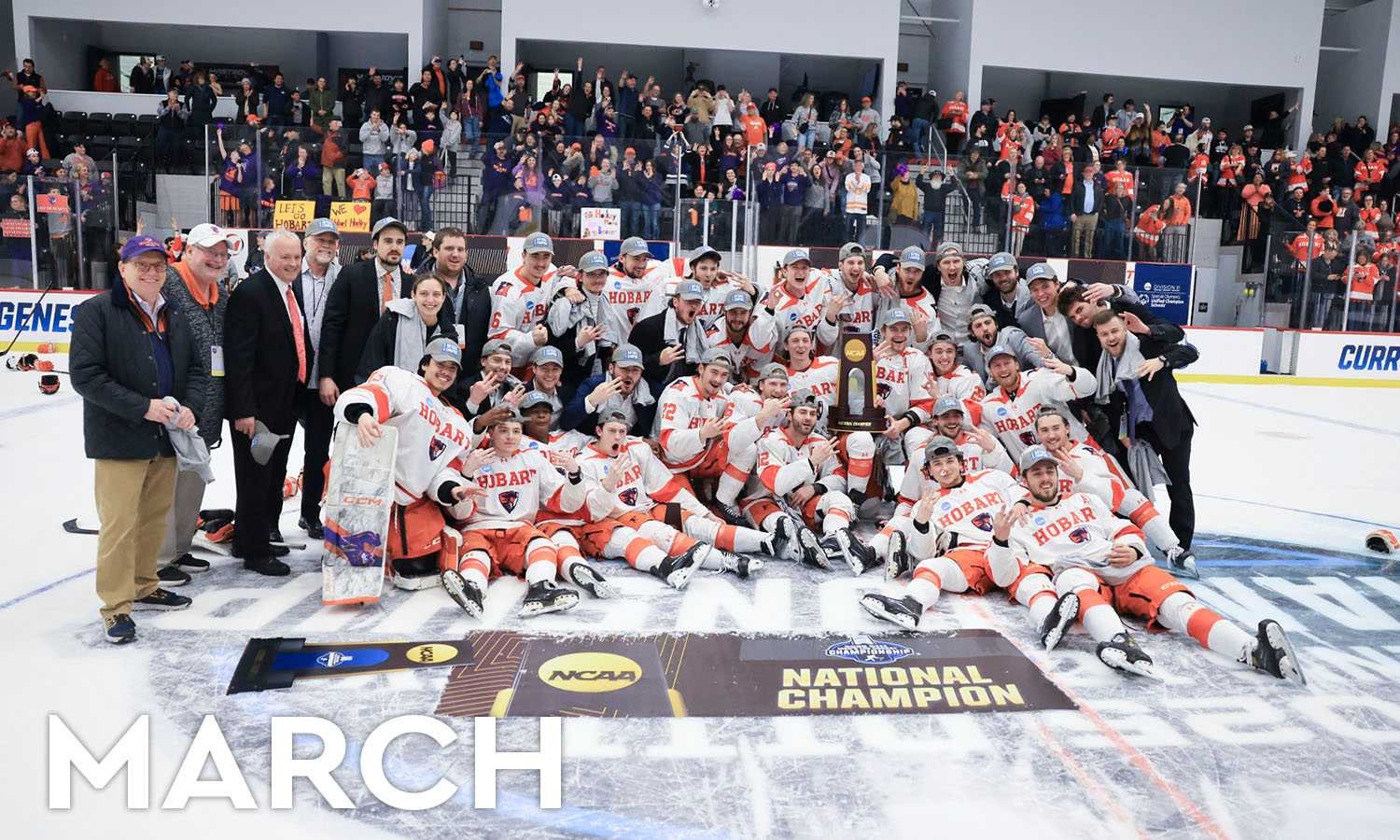 March brought a third consecutive NCAA Division III National Championship to the Hobart Hockey team. 
