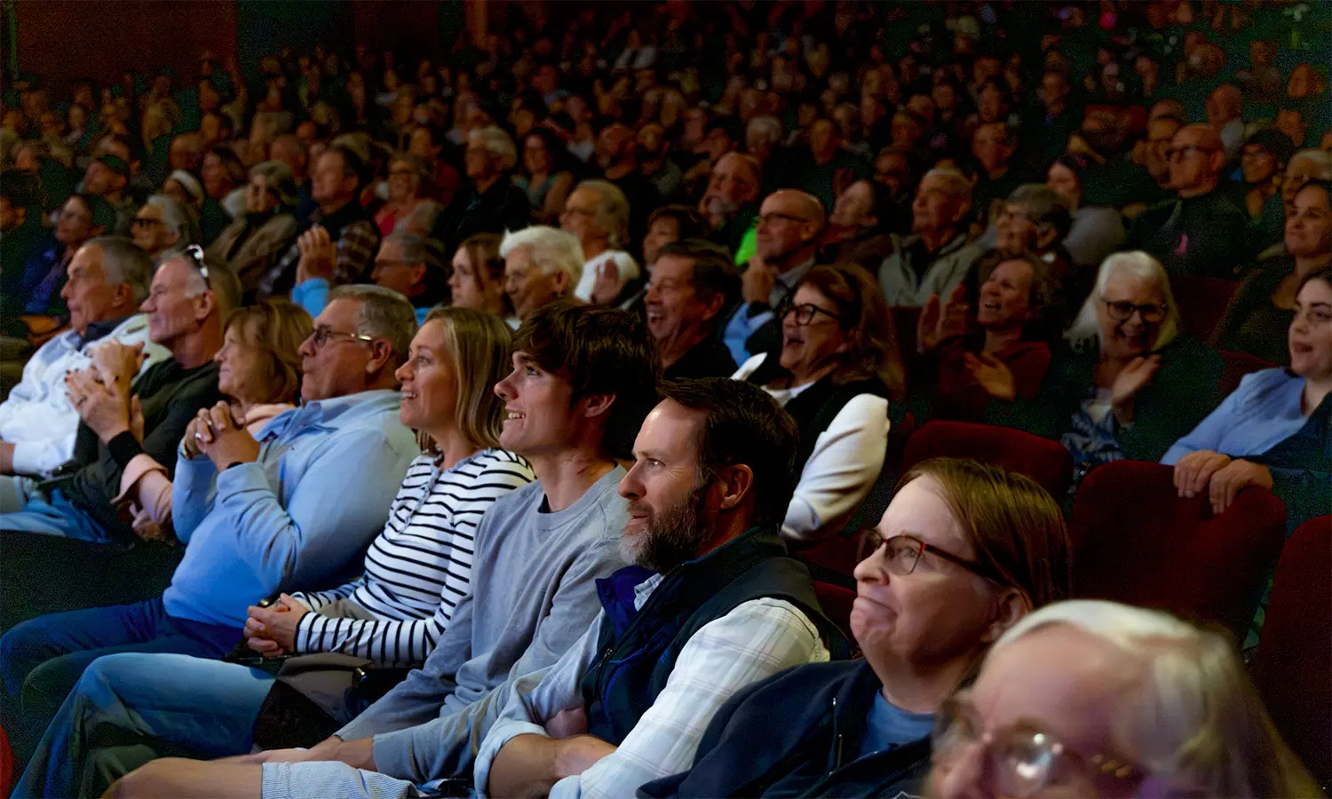 Audience members enjoy the 2026 Stern Family Forum at the Smith Opera House. 