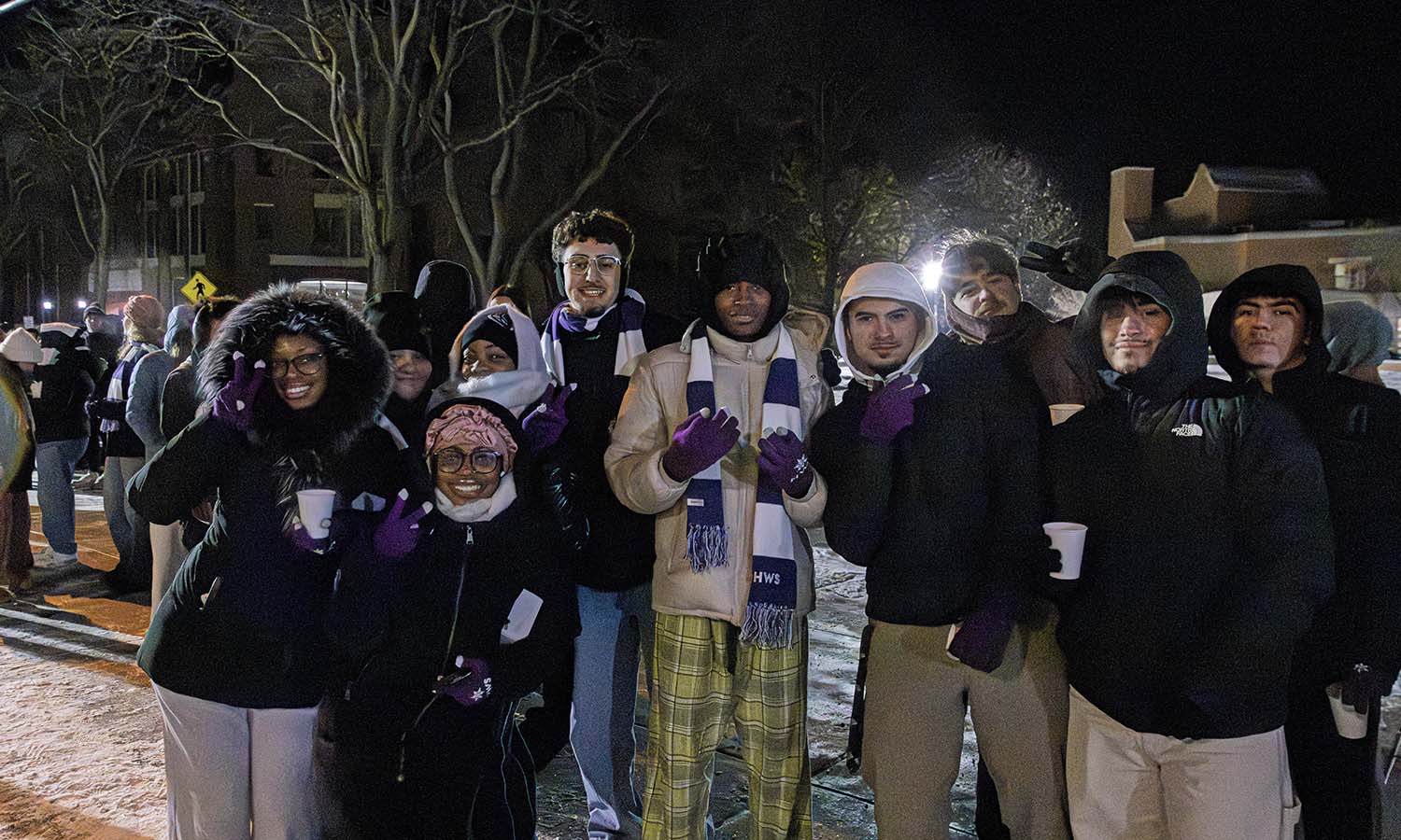 Students pose for a photo while attending the Winter Wonderland event on Saturday night. 
