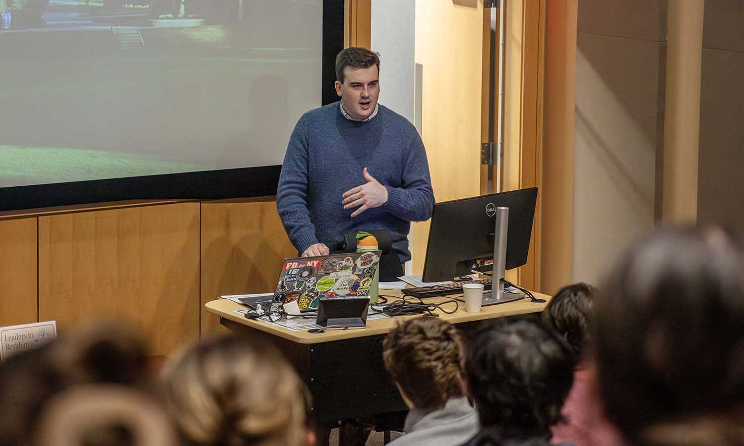 During the Leader in Residence Speaker Series hosted by the Centennial Center, Emmy-winning Associate Producer for ESPN Mac Benson ’18 talks about his career following his time as a student at HWS. 