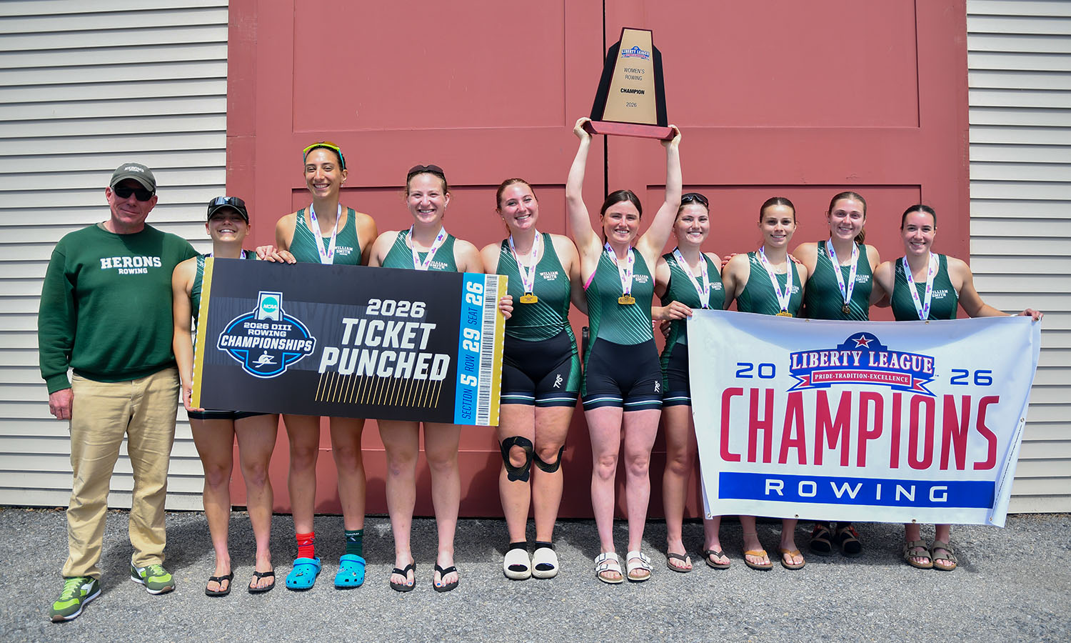 The William Smith varsity eight captured the 2026 Liberty League Women's Rowing Championship. It was the Herons' 10th Liberty League Championship and first since 2016. 