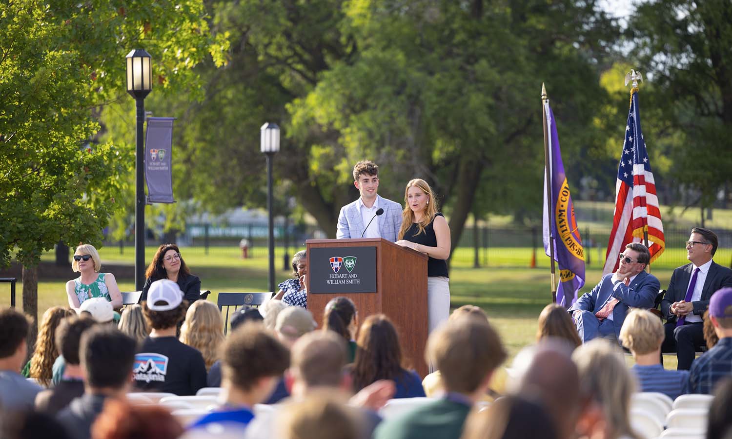Student Trustees Rupert Ramsey ’27 and Cori Bohan ’27 encourage students to embrace opportunities.&nbsp; 