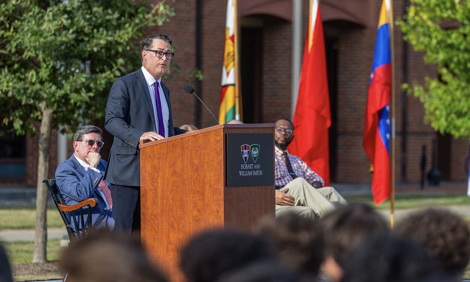 Mayor Jim Cecere ’91 welcomes students to the City of Geneva, N.Y. 
