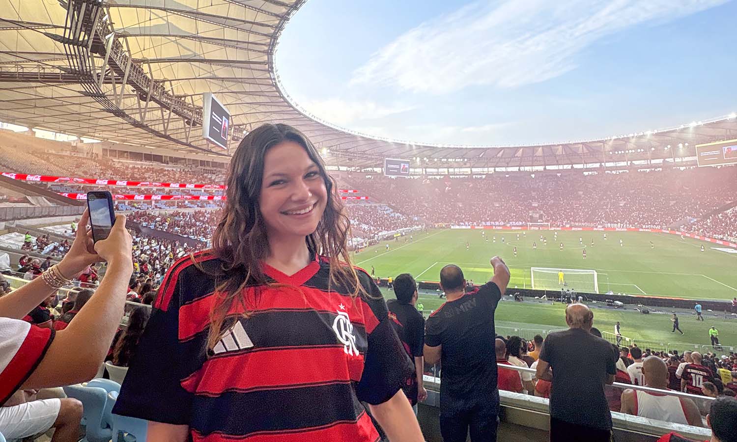 Hannah Goodness ’28 enjoys watching Flamengo take on Coritiba in the iconic Maracaña Stadium in Rio de Janeiro, Brazil. 