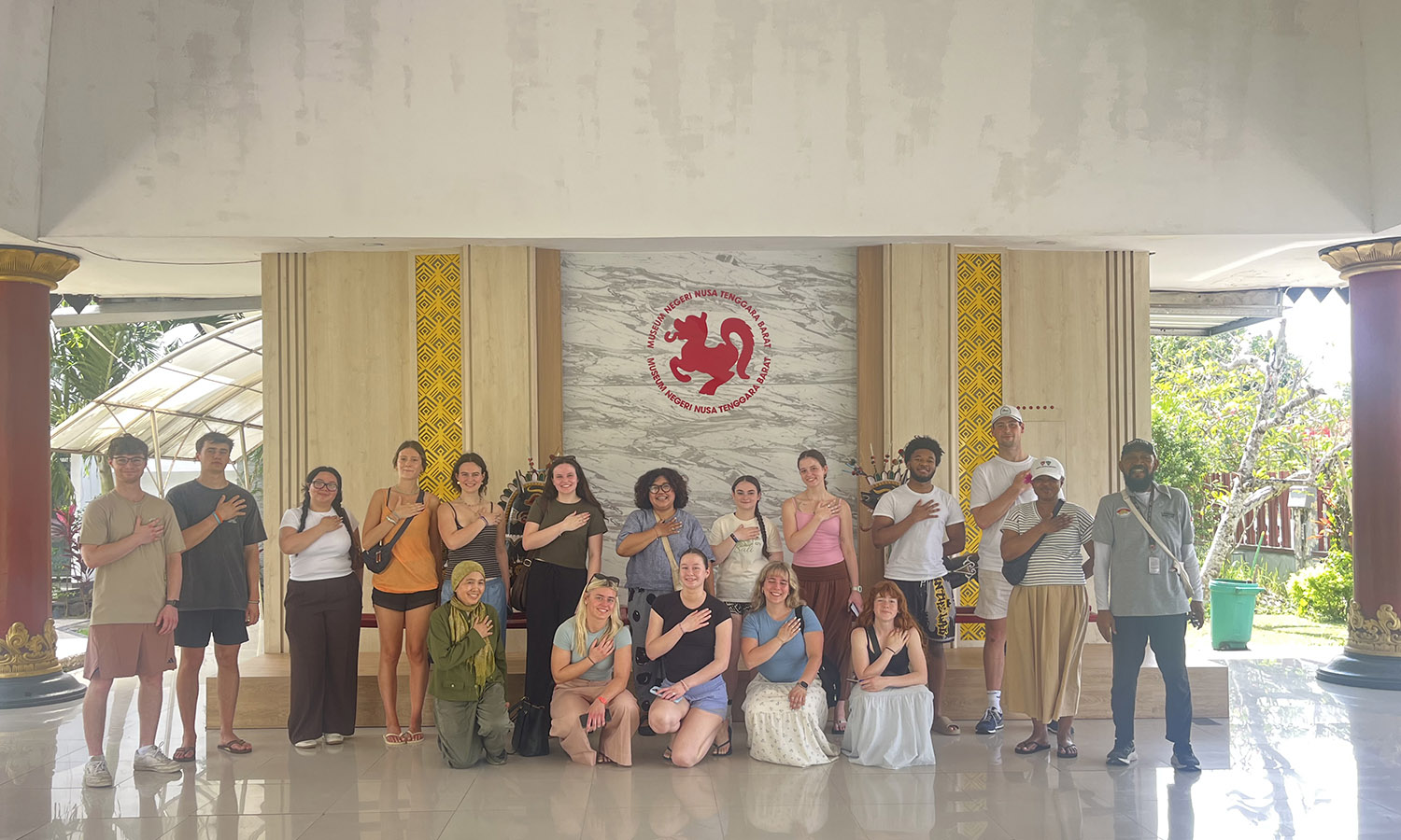 Led by Professor of Religious Studies Etin Anwar and Vice President for Diversity, Equity and Inclusion Chevanne DeVaney '95, P’21, P’23, students visit the West Nusa Tenggara State Museum in Mataram, Lombok Island, Indonesia. 