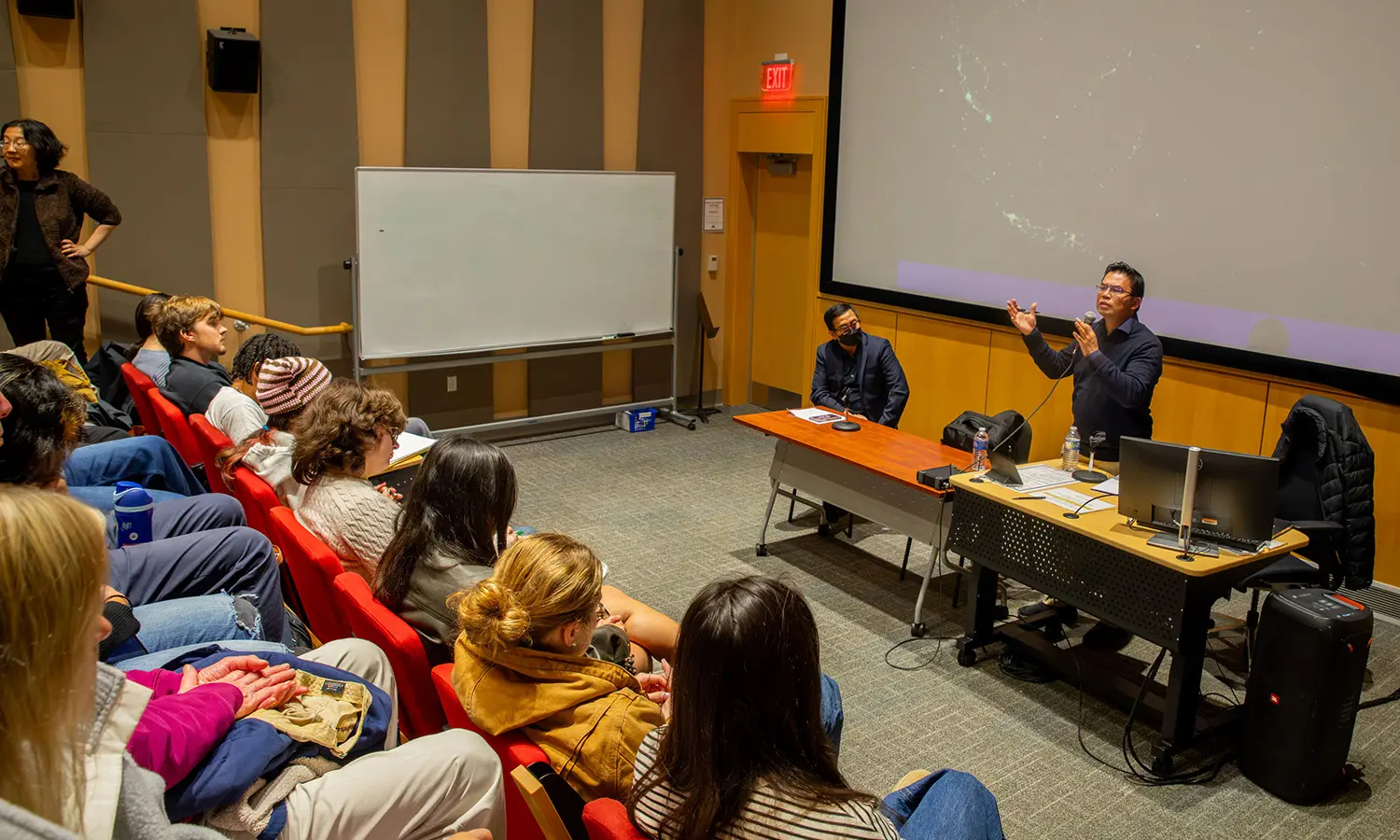Associate Professor in Residence in Liberal Arts at Northwestern University in Qatar Anto Mohsin discusses the electrification of Indonesia in the Fish Screening Room.   