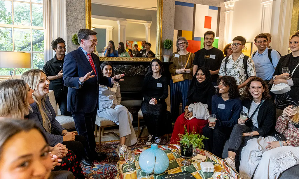 Students attend a dinner