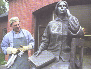 Prof. Ted Aub with Blackwell Statue
