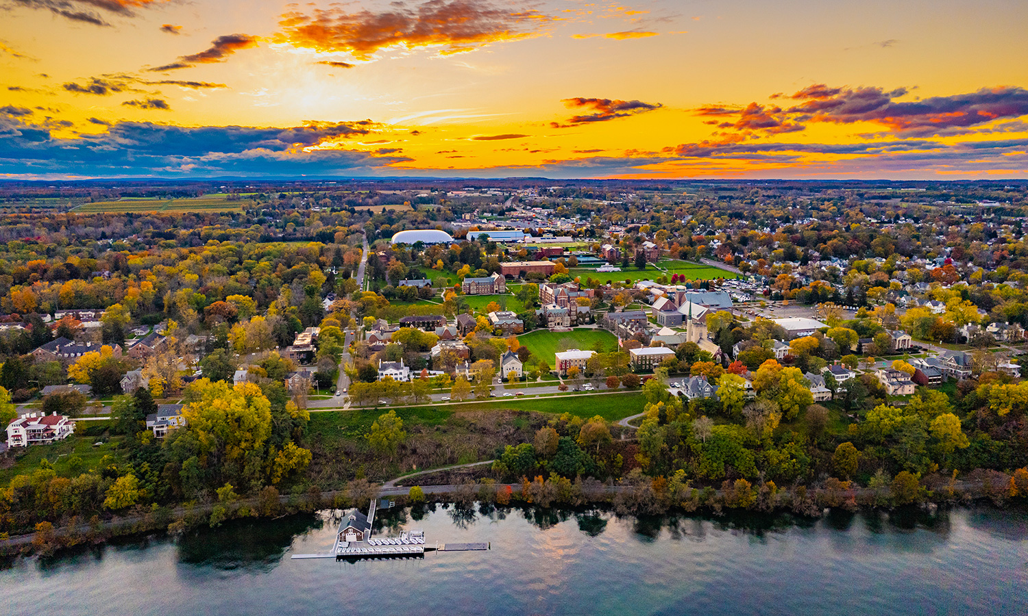 Sunrise over campus