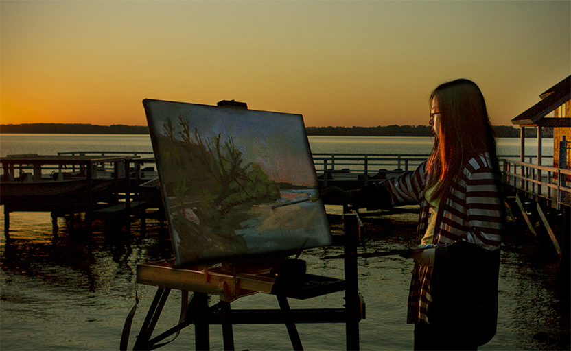 Painting by the Lake