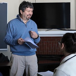 Professor Lucci teaches class