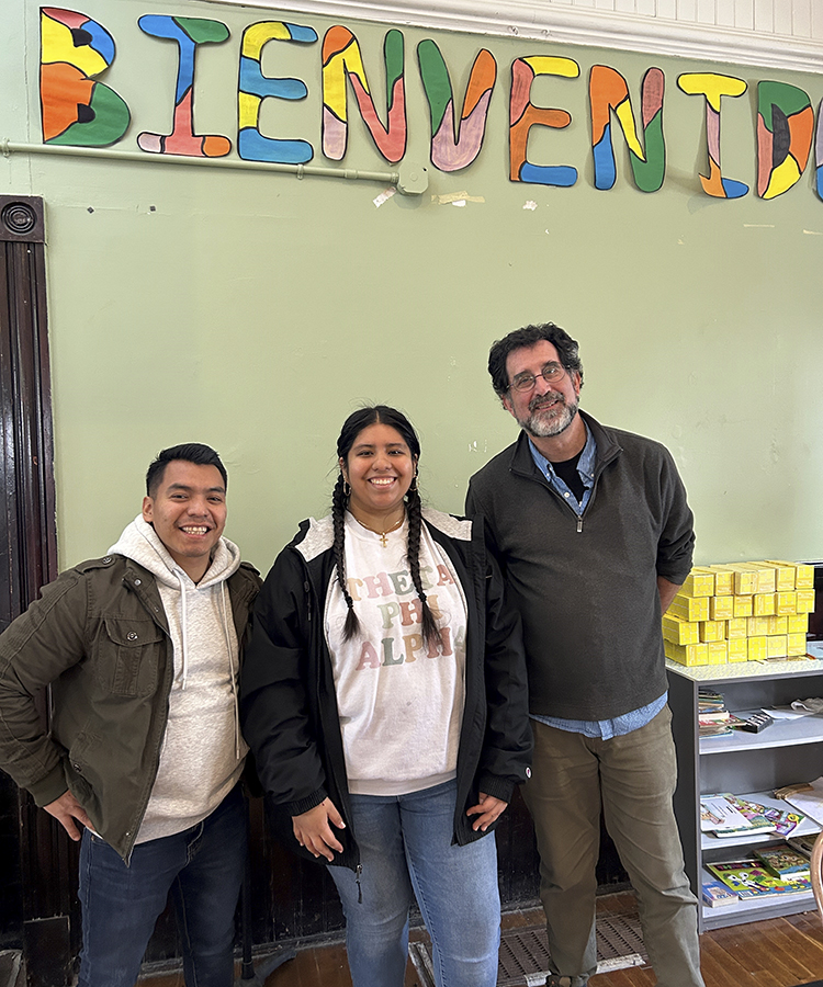 Rural and Migrant Ministry’s Western NY Regional Coordinator Wilmer Jimenez and Executive Director Richard Witt are joined by Natalie Sandoval '25, who volunteered there during Spring Break.