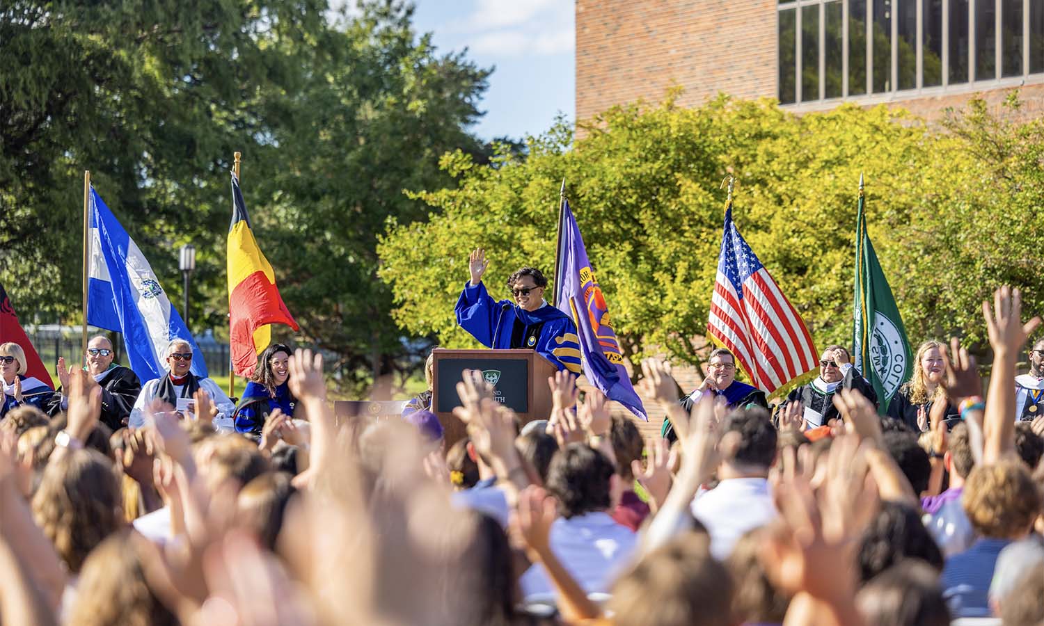 Assistant Professor of Media and Society Jiangtao Harry Gu ’13 reflects on his time as an HWS student during the faculty address.