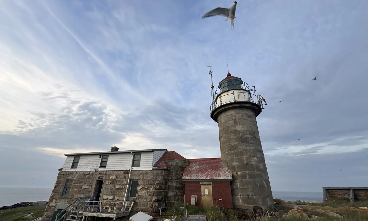 The historic Matinicus Rock lighthouse serves as a landmark for generations of conservation research.