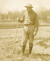Eaton working in the field