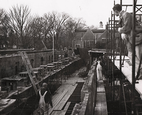 Construction of Gulick Hall, taken on Nov. 13, 1950.