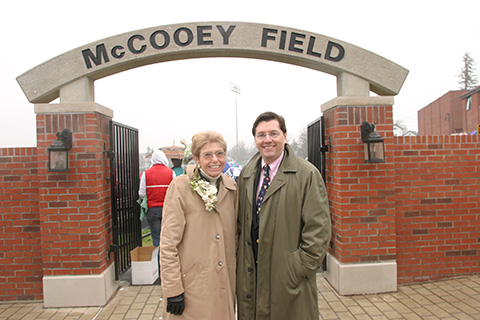H.J. McCooey Memorial Field is dedicated.