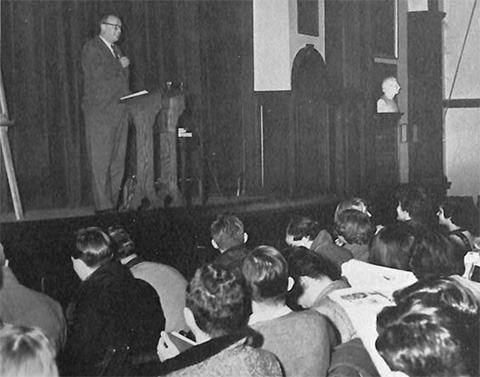 A Western Civ lecture in Coxe Auditorium